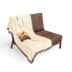 Custom Pet Memorial Woven Blanket – Personalized Photo, Name & Dates