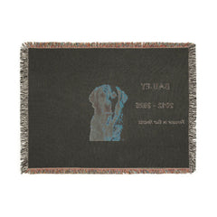 Custom Pet Memorial Woven Blanket – Personalized Photo, Name & Dates