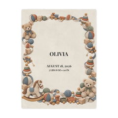 Personalized Baby Minky Blanket — Toy Parade | Custom Name & Birth Details