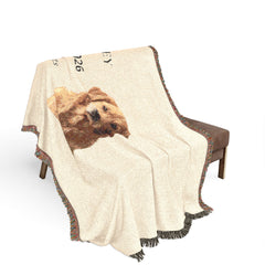 Custom Pet Memorial Woven Blanket – Personalized Photo, Name & Dates