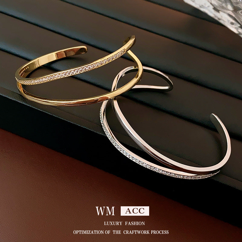 Celeste Zirconia Open Bangle Bracelet