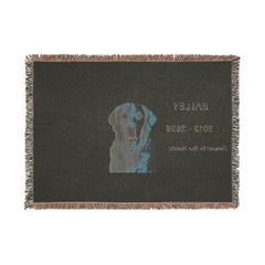 Custom Pet Memorial Woven Blanket – Personalized Photo, Name & Dates