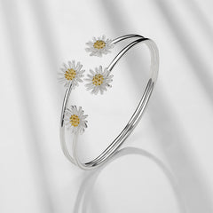 Daisy Glow Open Bangle Bracelet