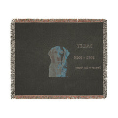 Custom Pet Memorial Woven Blanket – Personalized Photo, Name & Dates