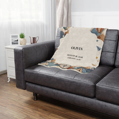 Personalized Baby Minky Blanket — Adventure Map | Custom Name & Birth Details