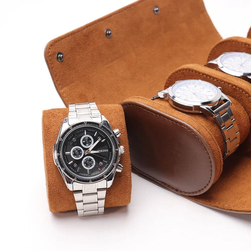 Three-Slot Travel Watch Case