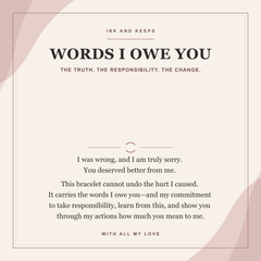 Engraved Cuff Bracelet — Words I Owe You Apology Gift for Wife or Girlfriend