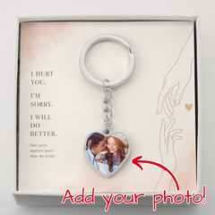 Personalized Photo Heart Keychain - I'm Sorry Gift for Wife or Girlfriend