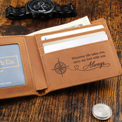 Carry My Love With You – Engraved Leather Wallet