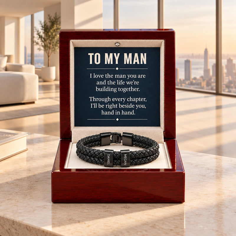 To My Man Personalized Name Bracelet – Engraved Gift for Him