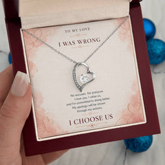 Forever Love Heart Necklace – I Choose Us Apology Gift for Her