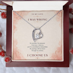 Forever Love Heart Necklace – I Choose Us Apology Gift for Her