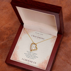 Forever Love Heart Necklace – I Choose Us Apology Gift for Her