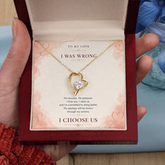 Forever Love Heart Necklace – I Choose Us Apology Gift for Her