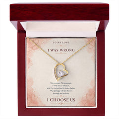 Forever Love Heart Necklace – I Choose Us Apology Gift for Her