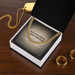 Men's Cuban Link Chain Necklace - I Was Wrong Apology Gift