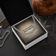 Men's Cuban Link Chain Necklace - I Was Wrong Apology Gift