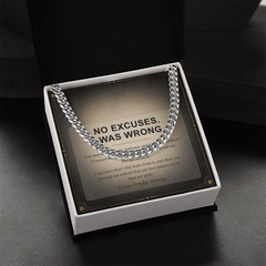 Men's Cuban Link Chain Necklace - I Was Wrong Apology Gift