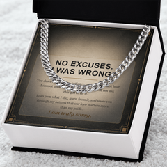 Men's Cuban Link Chain Necklace - I Was Wrong Apology Gift