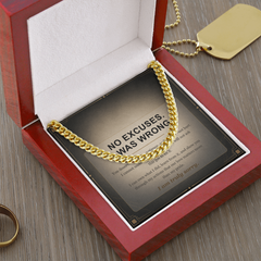 Men's Cuban Link Chain Necklace - I Was Wrong Apology Gift