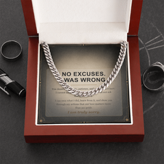 Men's Cuban Link Chain Necklace - I Was Wrong Apology Gift