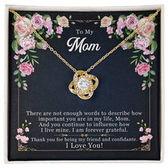Forever Grateful - Love Knot Necklace pendant close-up
