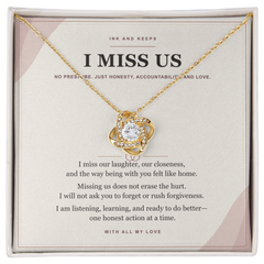 Love Knot Necklace — I Miss Us Apology Gift for Wife or Girlfriend