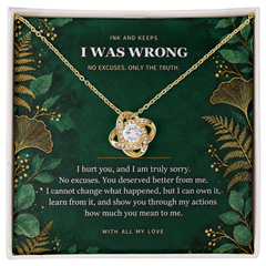 Love Knot Necklace — I Was Wrong Emerald Botanical Apology Gift