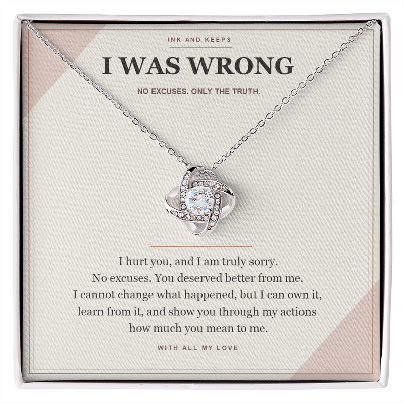 Love Knot Necklace — I Was Wrong Apology Gift for Wife or Girlfriend
