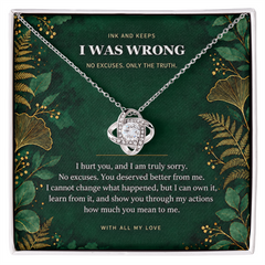 Love Knot Necklace — I Was Wrong Emerald Botanical Apology Gift