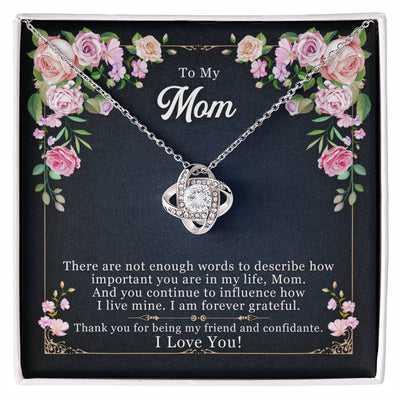 Forever Grateful - Love Knot Necklace in gift box with message card