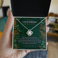 Love Knot Necklace — I Was Wrong Emerald Botanical Apology Gift