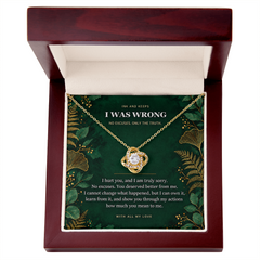 Love Knot Necklace — I Was Wrong Emerald Botanical Apology Gift