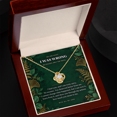 Love Knot Necklace — I Was Wrong Emerald Botanical Apology Gift