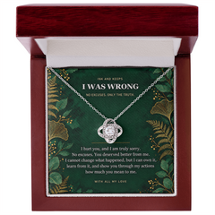 Love Knot Necklace — I Was Wrong Emerald Botanical Apology Gift