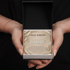Personalized Heart Name Necklace — I Was Wrong Oyster Silk Apology Gift