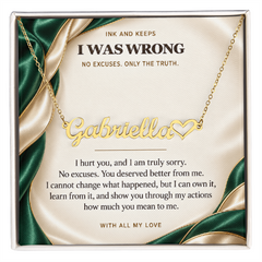 Personalized Heart Name Necklace — I Was Wrong Emerald Atelier Apology Gift