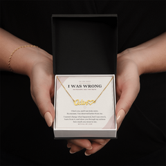 Personalized Heart Name Necklace — I Was Wrong Apology Gift for Wife or Girlfriend