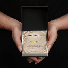 Personalized Heart Name Necklace — I Was Wrong Oyster Silk Apology Gift