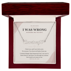 Personalized Heart Name Necklace — I Was Wrong Apology Gift for Wife or Girlfriend