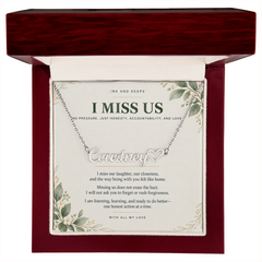 Personalized Heart Name Necklace — I Miss Us Botanical Apology Gift