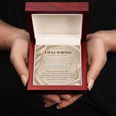 Personalized Heart Name Necklace — I Was Wrong Oyster Silk Apology Gift