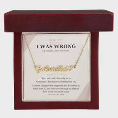 Personalized Heart Name Necklace — I Was Wrong Apology Gift for Wife or Girlfriend
