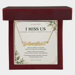 Personalized Heart Name Necklace — I Miss Us Botanical Apology Gift
