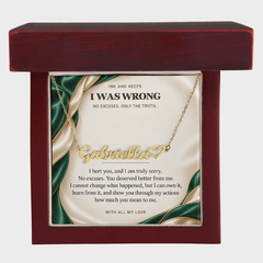 Personalized Heart Name Necklace — I Was Wrong Emerald Atelier Apology Gift