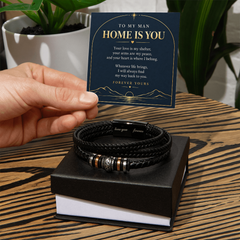 Home Is You Bracelet for Him – Romantic Gift for My Man