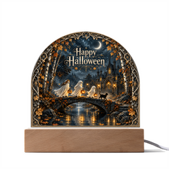 Happy Halloween Ghost LED Acrylic Plaque - The Lantern Parade