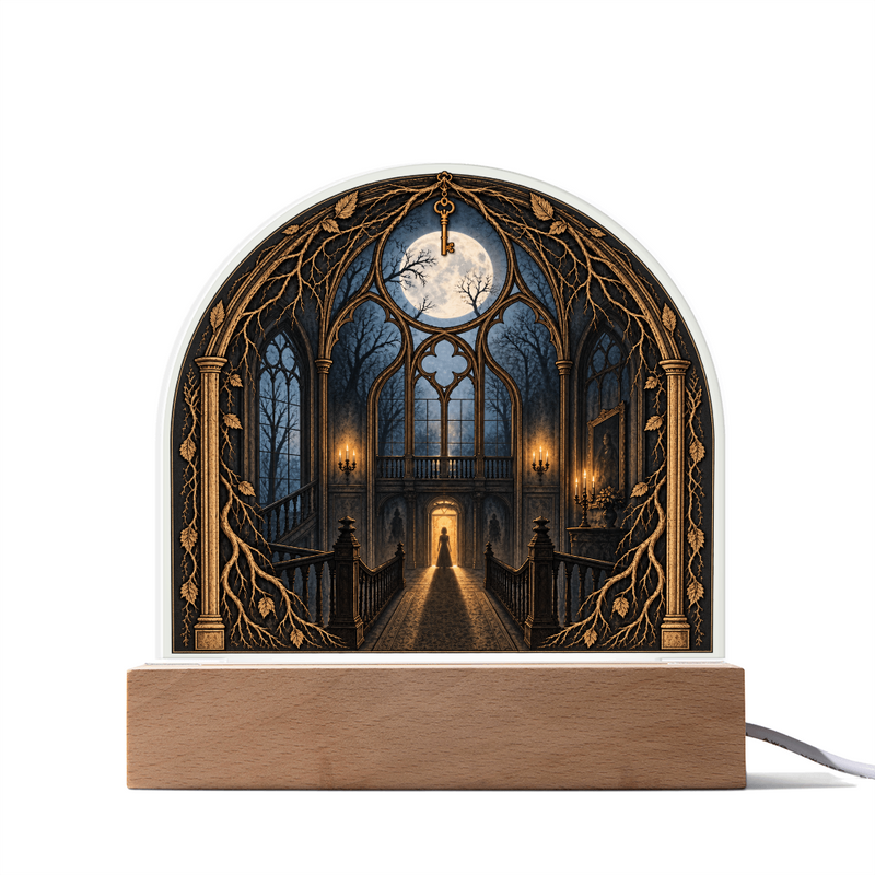 Haunted House LED Acrylic Plaque - The House Remembers