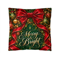 Merry & Bright – Crimson Bow Christmas Classic Pillow