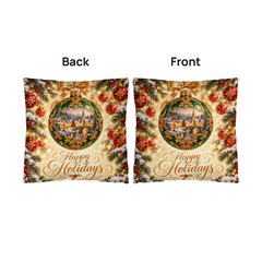 Emerald Christmas Village – Happy Holidays Classic Pillow